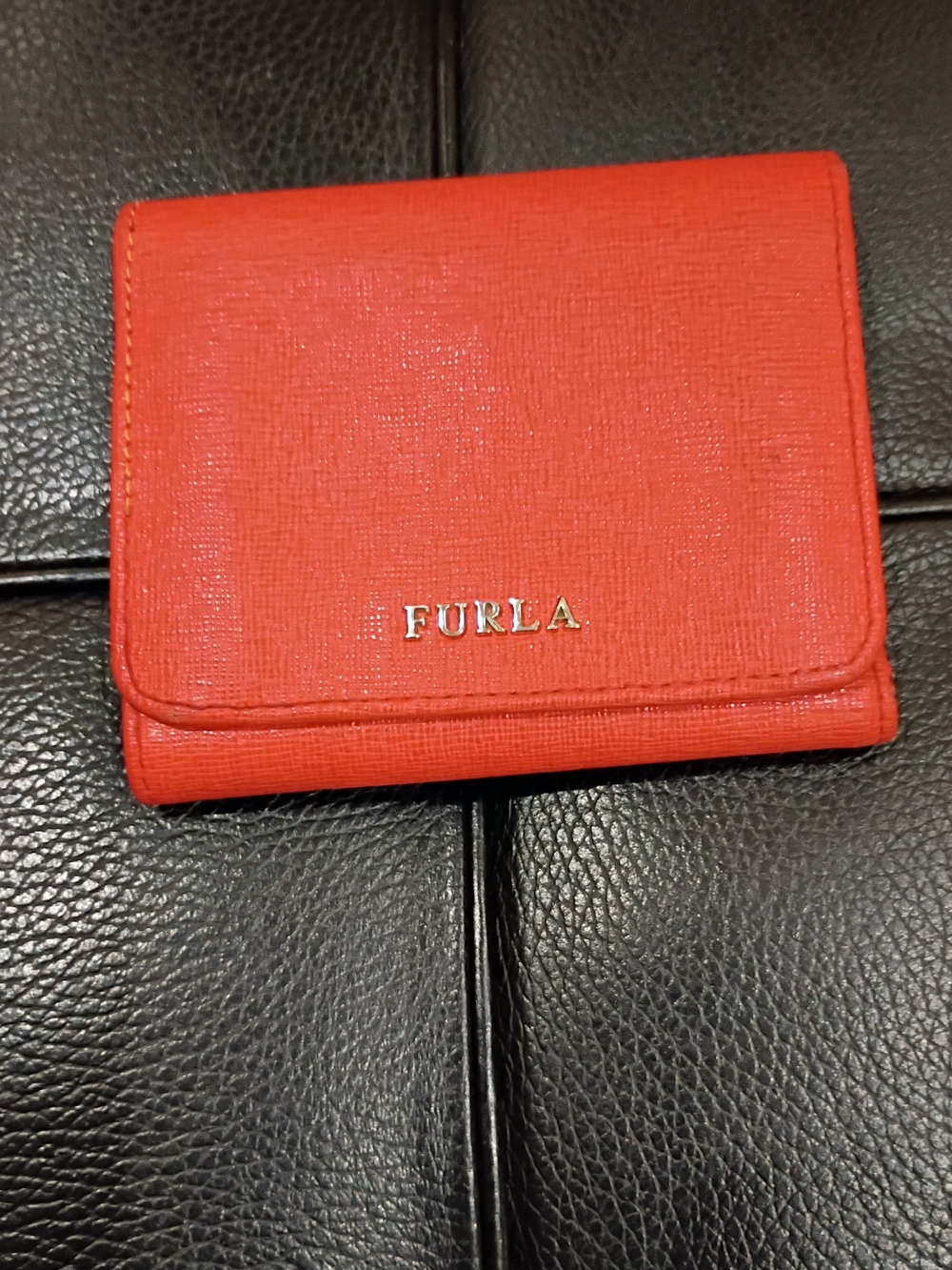 Furla Orange Saffiano Leather Fold Wallet - Picture 2 of 11